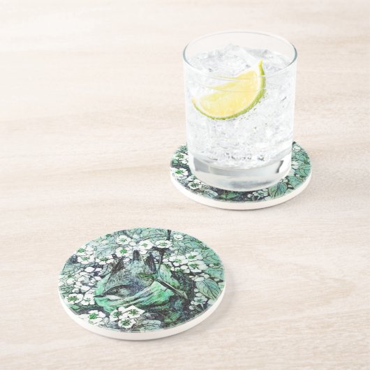 Dessous De Verre En Grès OISEAU NEST vert (Côté)