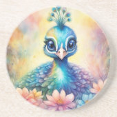 Dessous De Verre En Grès Oiseaux arc-en-ciel Peacock 1 (Devant)