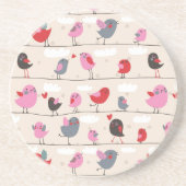 Dessous De Verre En Grès Oiseaux dans l'amour (Devant)