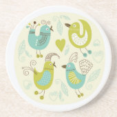 Dessous De Verre En Grès oiseaux de bande dessinée de cate (Devant)