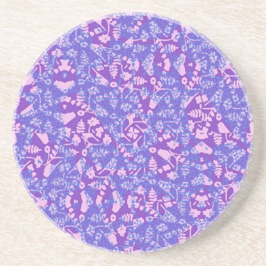 Dessous De Verre En Grès Oiseaux Et Fleurs (Devant)
