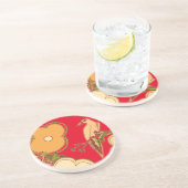 Dessous De Verre En Grès Oiseaux Fantaisistes (Côté)