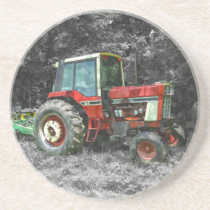 Dessous De Verre En Grès Old International Tractor Painterly