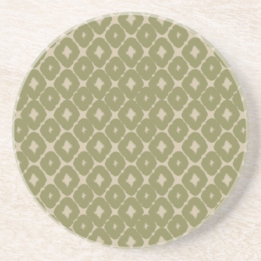 Dessous De Verre En Grès Olive and cream Boho Geometric Throw Pillow (Devant)
