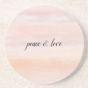Dessous De Verre En Grès Ombre d'aquarelle de teint rose pâle du soleil