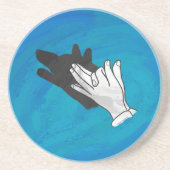 Dessous De Verre En Grès Ombre de loup sur bleu (Devant)