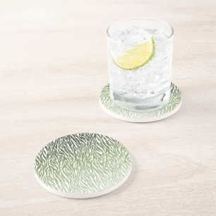 Dessous De Verre En Grès Ombre d'impression Wild Green Zebra