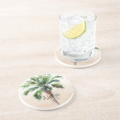 Dessous De Verre En Grès Ombre tropicale de palmier (Côté)