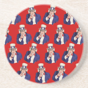 Dessous De Verre En Grès Oncle Sam