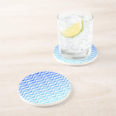 Dessous De Verre En Grès Ondes bleues dégradantes (Côté)