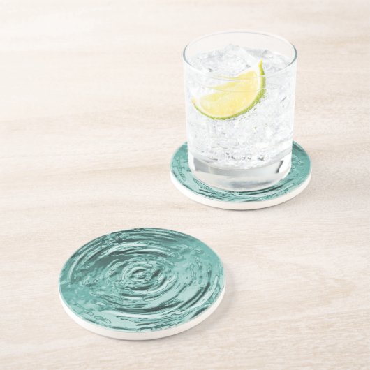 Dessous De Verre En Grès Ondulation Teal de l'eau (Côté)