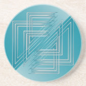 Dessous De Verre En Grès Opal Turquoise blanc (Devant)