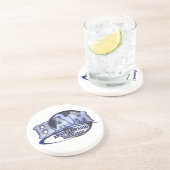 DESSOUS DE VERRE EN GRÈS OPÉRATEUR RADIO AMATEUR BLEU DE LOGO DE JAMBON (Côté)