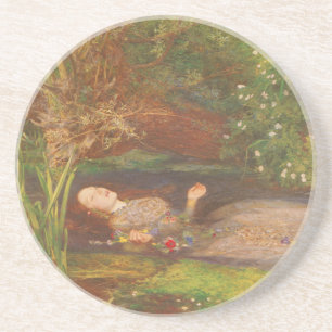Dessous De Verre En Grès Ophélie de Millais, Art Victorien Vintage