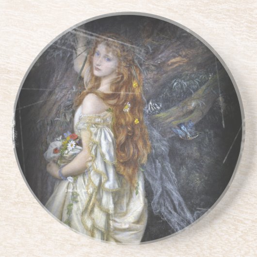 Dessous De Verre En Grès Ophélie en blanc (Devant)
