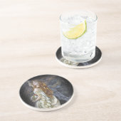 Dessous De Verre En Grès Ophélie en blanc (Côté)