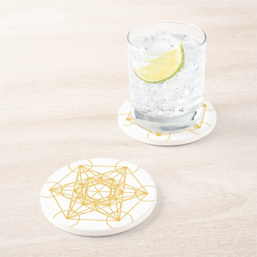 Dessous De Verre En Grès Or de cube en Metatron (Côté)