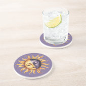 Dessous De Verre En Grès Or Purpule Brille Soleil (Côté)