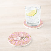 Dessous De Verre En Grès Or rose blanc confettis XOXO (Côté)