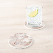 Dessous De Verre En Grès or rose et marbre blanc (Côté)