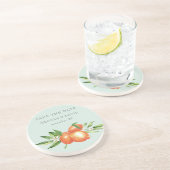 Dessous De Verre En Grès Orange Blossoms Citrus Mariage botanique (Côté)