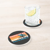 Dessous De Verre En Grès Orange de fille de surfer de Stephen Hosmer (Côté)