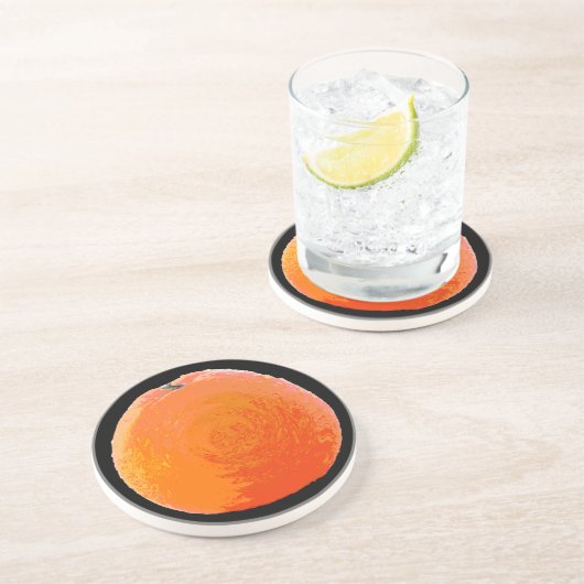 Dessous De Verre En Grès Orange juteux (Côté)
