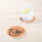 Dessous de verre en grès orange tigre (Côté)