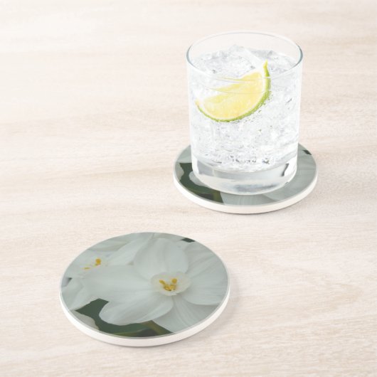 Dessous De Verre En Grès Orchidée blanche (Côté)