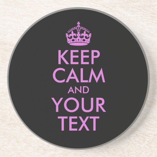 Dessous De Verre En Grès Orchidée noire gardez le calme et votre texte (Devant)