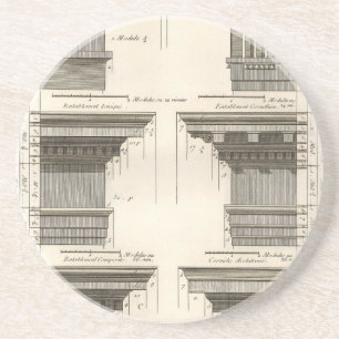 Dessous De Verre En Grès Ordres d'architecture, Entablatures Vintages
