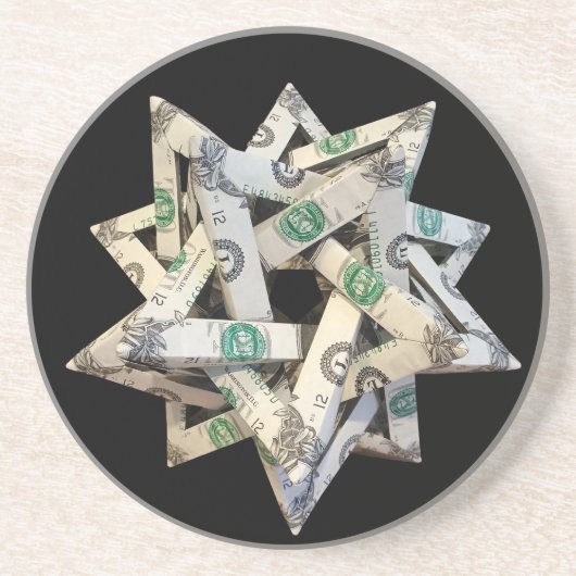 Dessous De Verre En Grès Origami d'argent Cinq tétraèdres sécants (Devant)