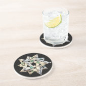 Dessous De Verre En Grès Origami d'argent Cinq tétraèdres sécants (Côté)