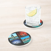 Dessous De Verre En Grès Orlando, Miami, South Beach Collage (Côté)