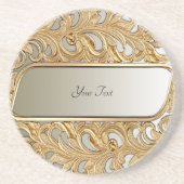 Dessous de verre en grès orné d'or moderne (Devant)