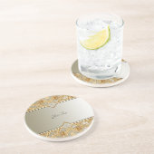 Dessous de verre en grès orné d'or moderne (Côté)