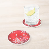 Dessous De Verre En Grès Ornement de Noël rouge (Côté)