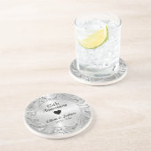 Dessous De Verre En Grès Ornement floral (Côté)