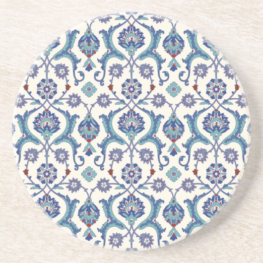 Dessous De Verre En Grès Ornement floral : Motif arabe traditionnel. (Devant)