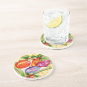 Dessous De Verre En Grès Ornements de Noël (Côté)