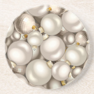 Dessous De Verre En Grès ornements de Noël en argent