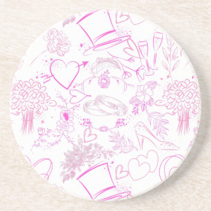 Dessous De Verre En Grès ornements mariages motif 02