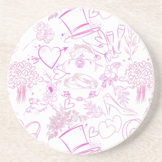 Dessous De Verre En Grès ornements mariages motif 02 (Devant)