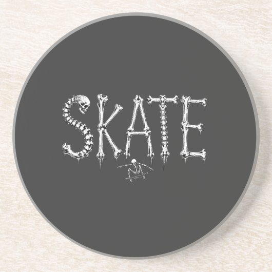 Dessous De Verre En Grès Os squelette de skate (Devant)