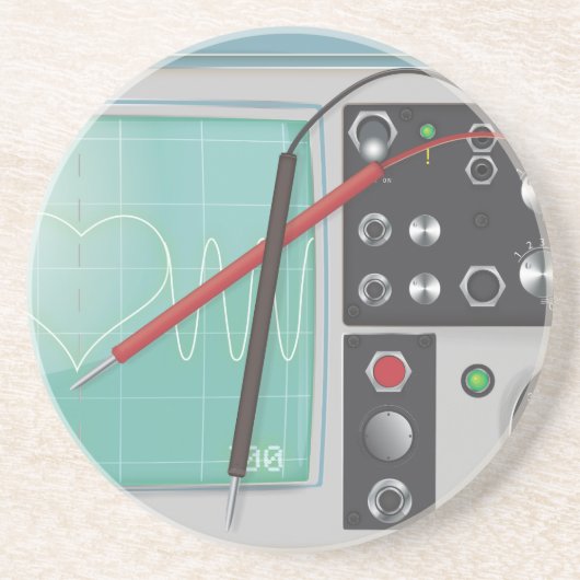 Dessous De Verre En Grès Oscilloscope Amour (Devant)