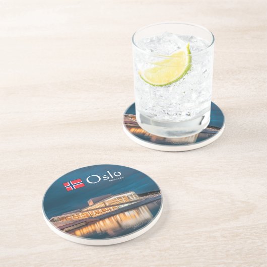 Dessous De Verre En Grès Oslo Norvège Souvenir (Côté)