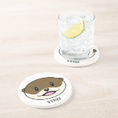 Dessous De Verre En Grès Otter souriant mignon (Côté)