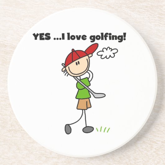 Dessous De Verre En Grès Oui j'adore le golf (Devant)