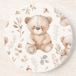 Dessous De Verre En Grès Ours Bébé Beige Cute