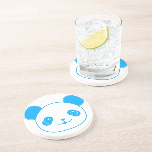 Dessous De Verre En Grès Ours bleu Kawaii Panda (Côté)